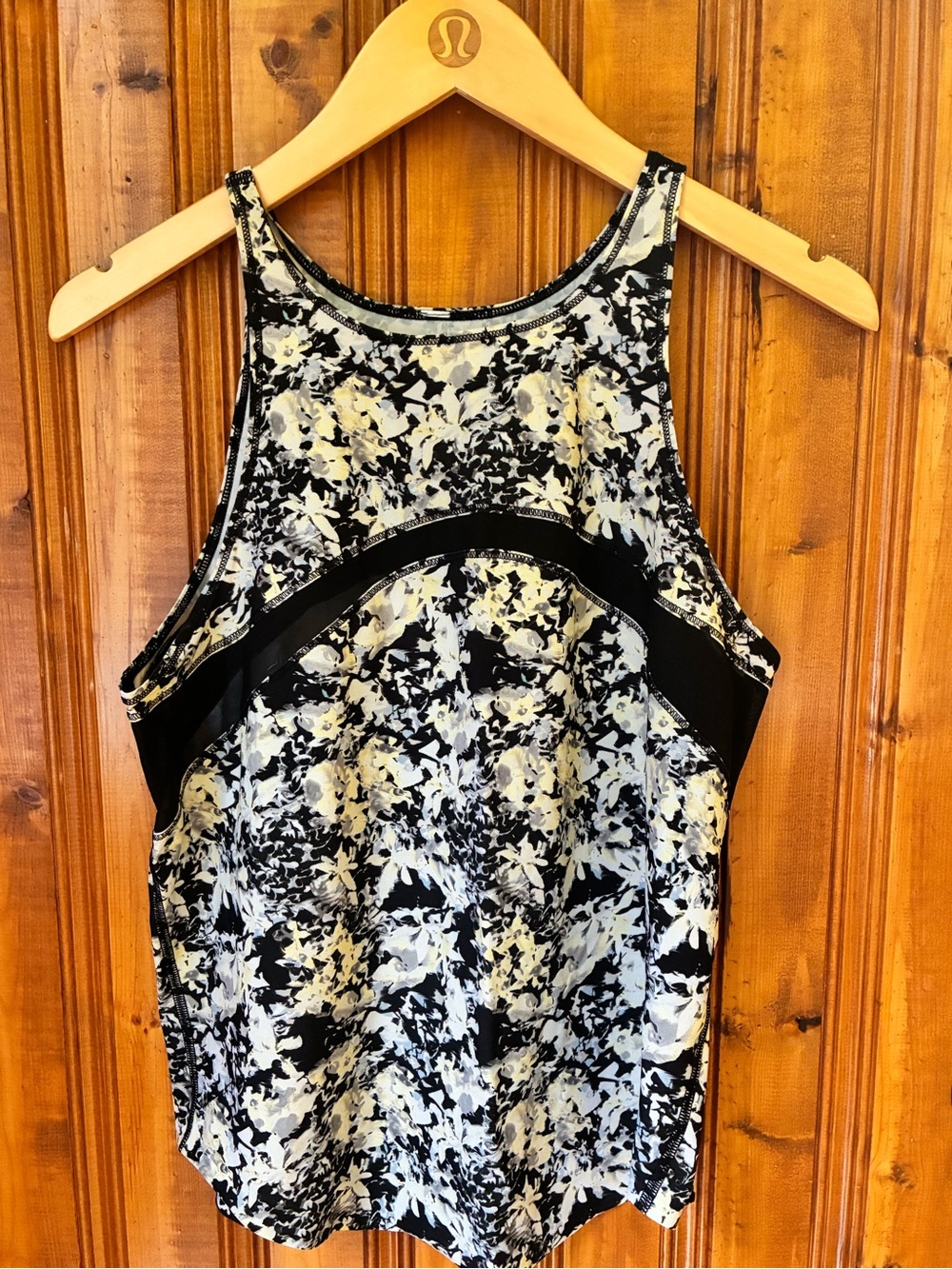 lululemon athletica Black and White Floral-Print Racerback Tank